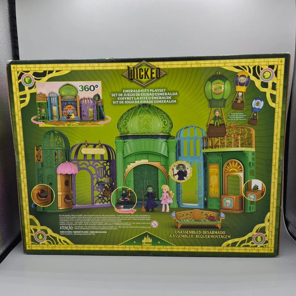 Mattel Wicked Movie Emerald City Playset Elphaba Glinda Figures 15+ Pcs JFM22